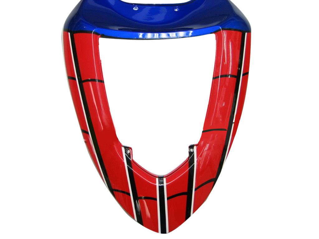 2005-2006 Kawasaki ZX6R 636 stroomlijnkappen rood en blauw Spider Man Racing algemeen