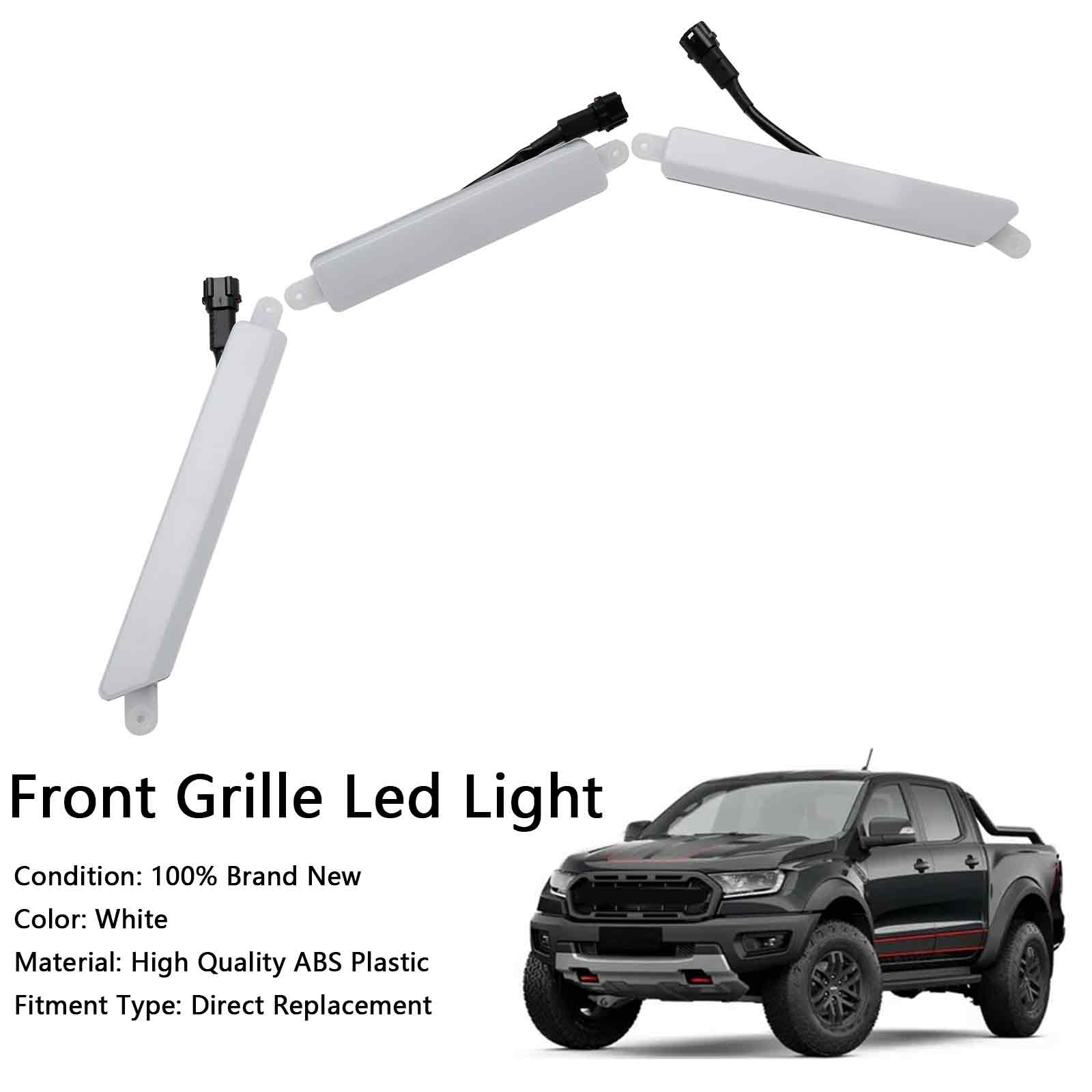 Grille de pare-chocs avant modèle Ford Ranger Limited ou XL/XLT 2019-2023, lumière LED blanche