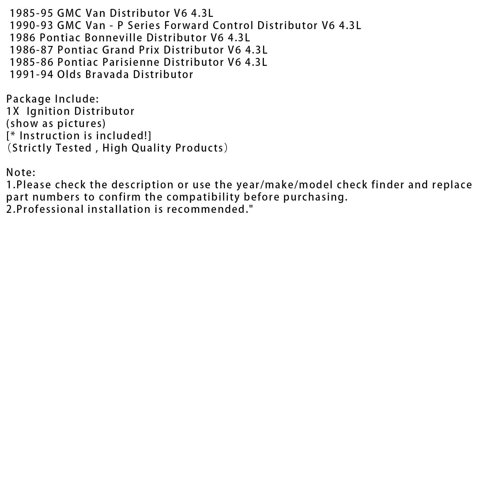 1988-1990 Distribútor snímača GMC S-15 V6 4.3L Distribútor vysokého výkonu zapaľovania 841635 GM23