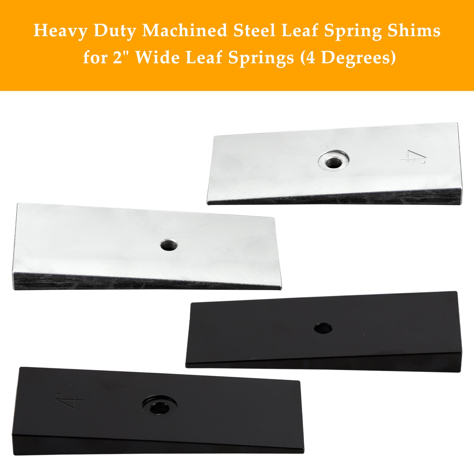 2PCS 2" Wide 4°Degree Steel Leaf Spring Degree Shims