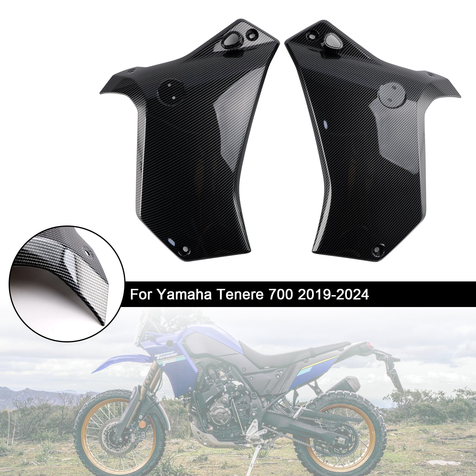 2019-2024 YAMAHA TENERE 700 SIDA RAMPANE PANEL SKOTSER Täckning