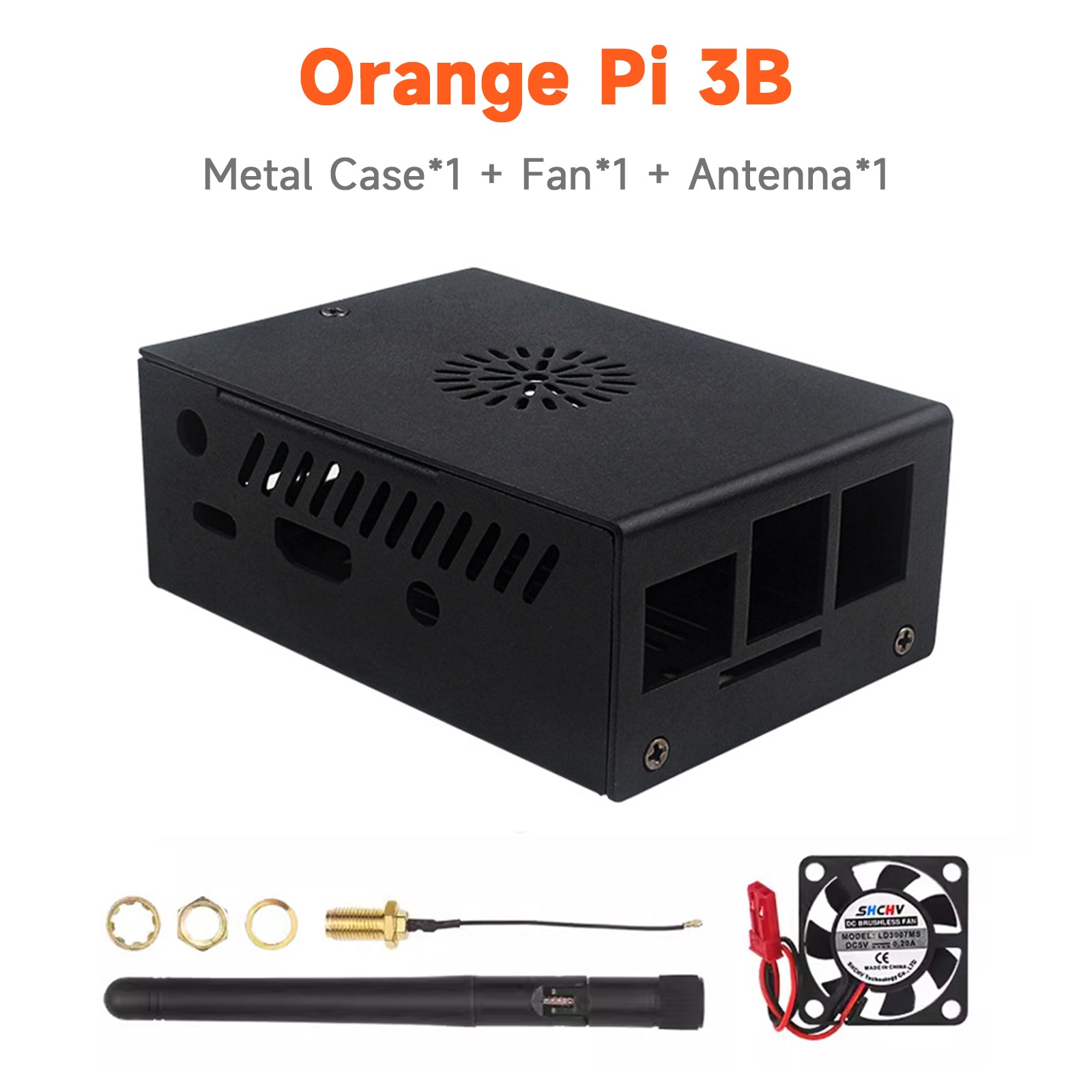 Nouveau boîtier en métal Orange Pi 3B en alliage d'aluminium avec ventilateur de refroidissement boîtier de refroidissement