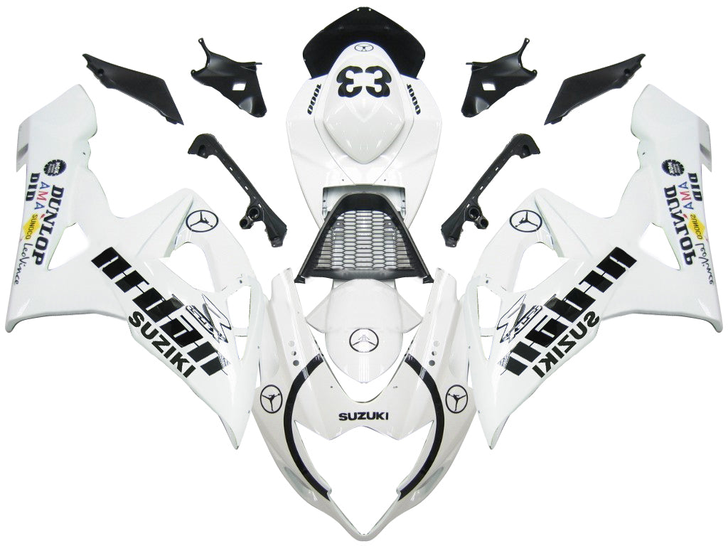 2005-2006 Suzuki GSXR 1000 White & Black Jordan Racing Fairings Generic