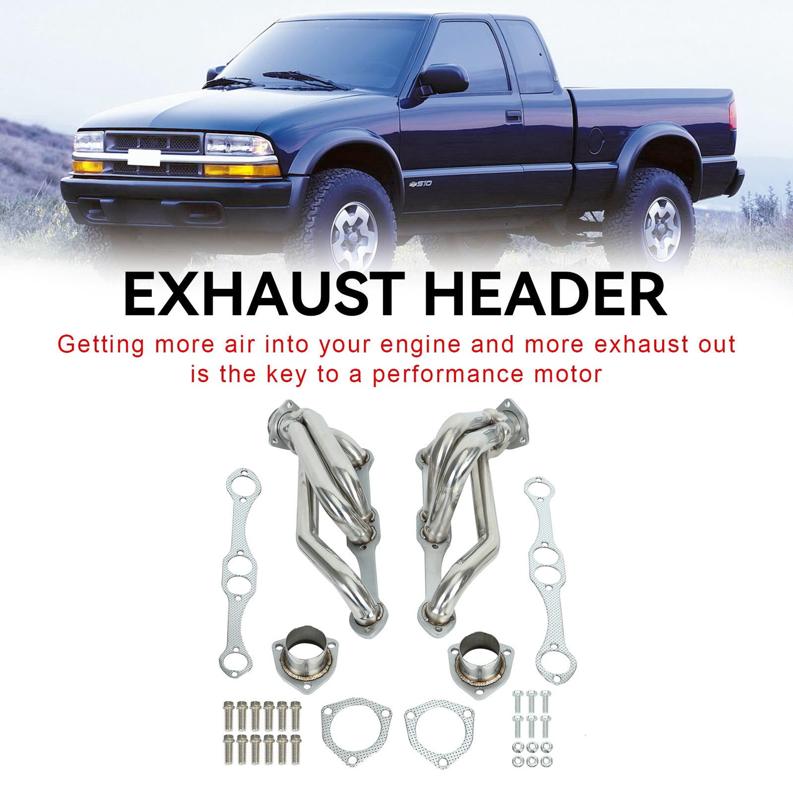 Cabeçalhos do coletor Chevy Blazer S10 S15 V8 FIT GMC MOTOR SPOLO BLOCO