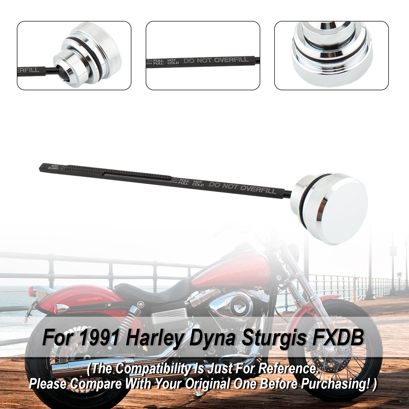 Oil Dipstick Tank Cap Plug Fit For Dyna Wide Glide FXDL 1991-1998 0710-0001