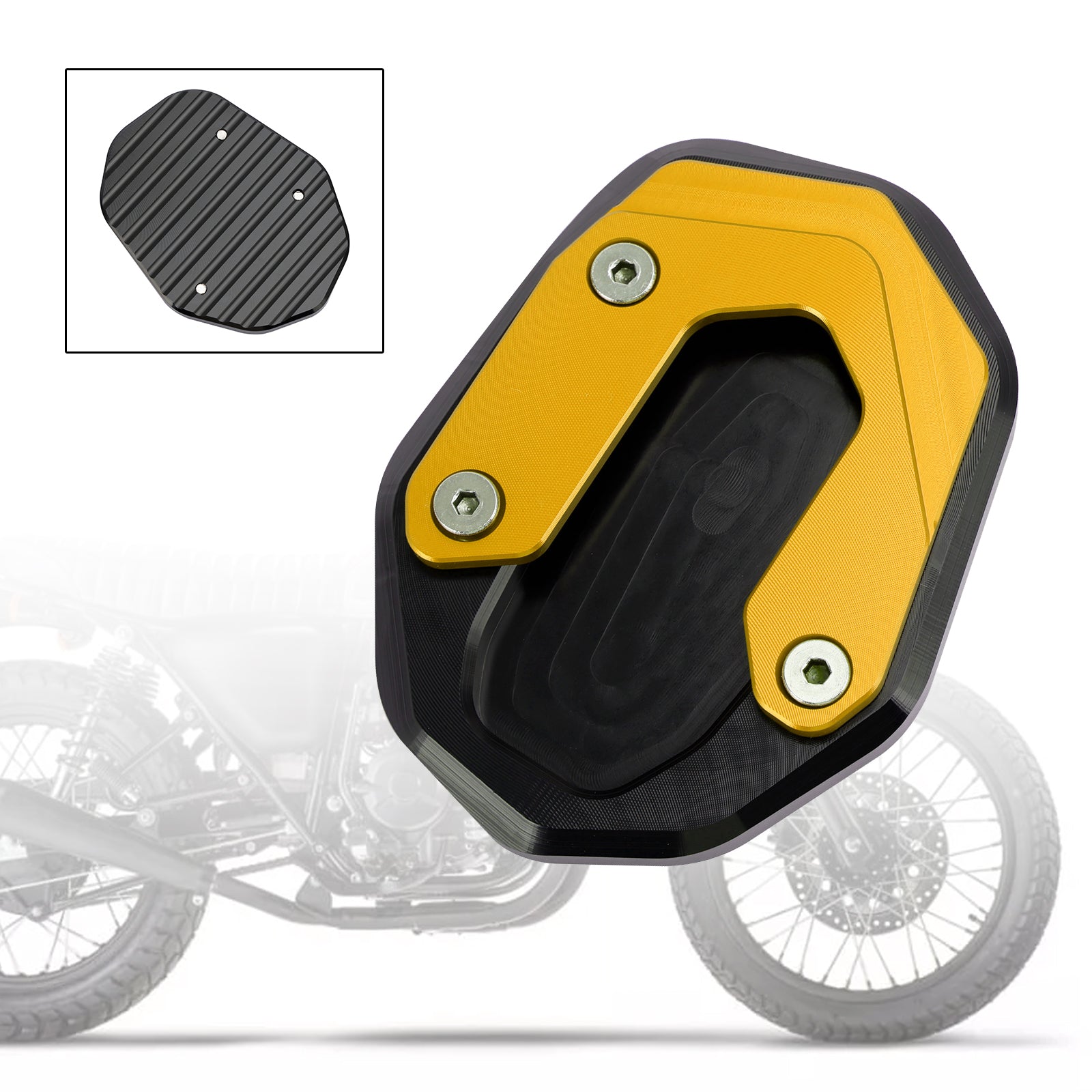 Coussin de plaque d'agrandissement de béquille adapté à Ducati Scrambler 400/800/1100 2015 – 2020