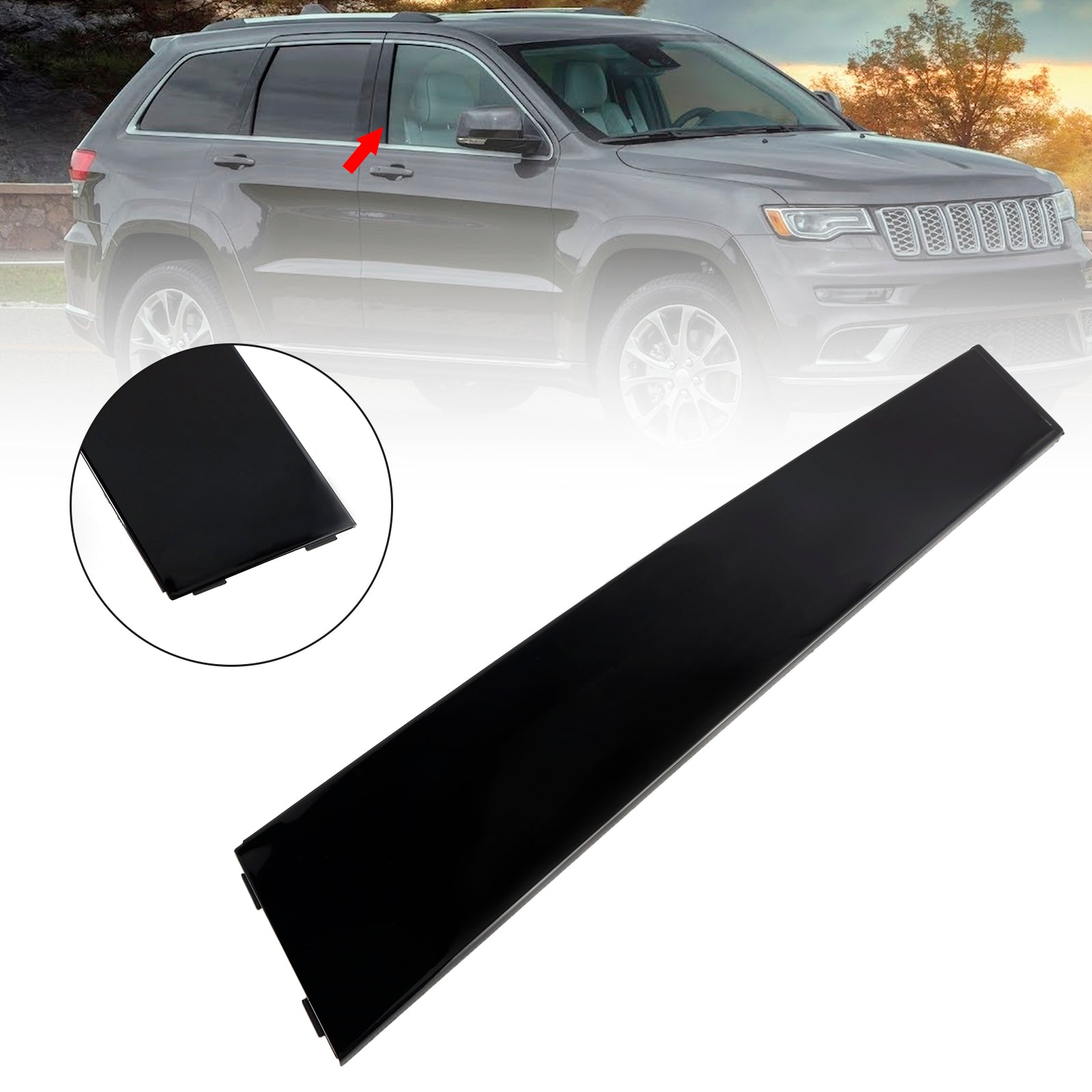 Right Front Door Pillar Window Trim Applique B 57010444 For Jeep Cherokee 11-21