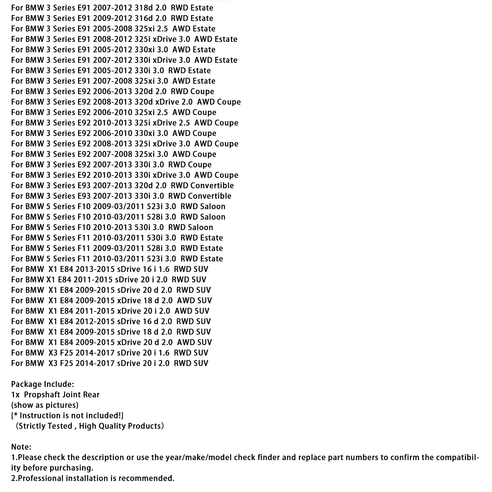 Junta de árbol de transmisión trasera 26117527392 para BMW 1 3 5 Series E81 E90 F10 X1 E84 X3 F25