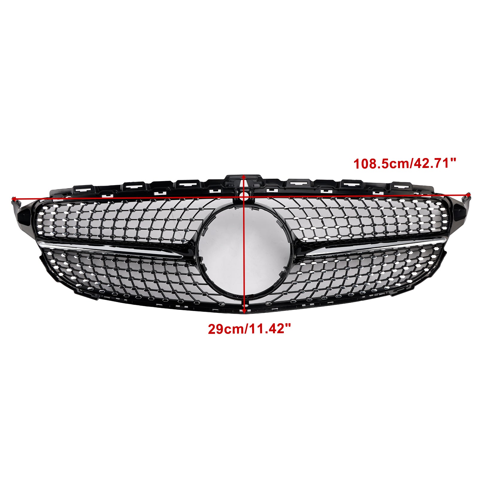 Diamond Front Grille Fit Benz C-Klasse W205 C250 C300 C400 2015-2018