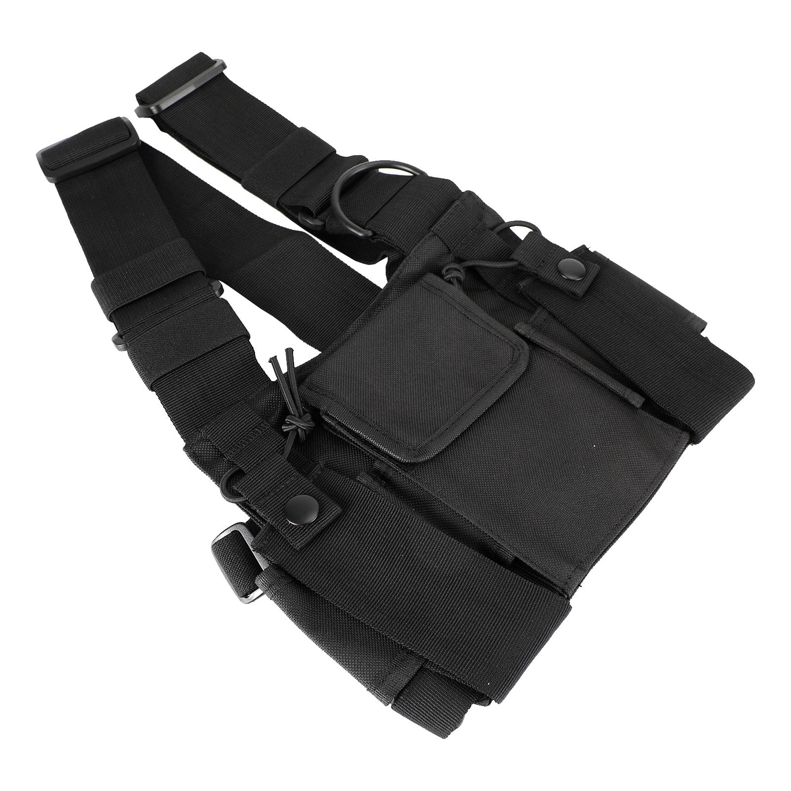 New Tactical Black Multifunctional Chest Harness Bag for Field Operations Radio