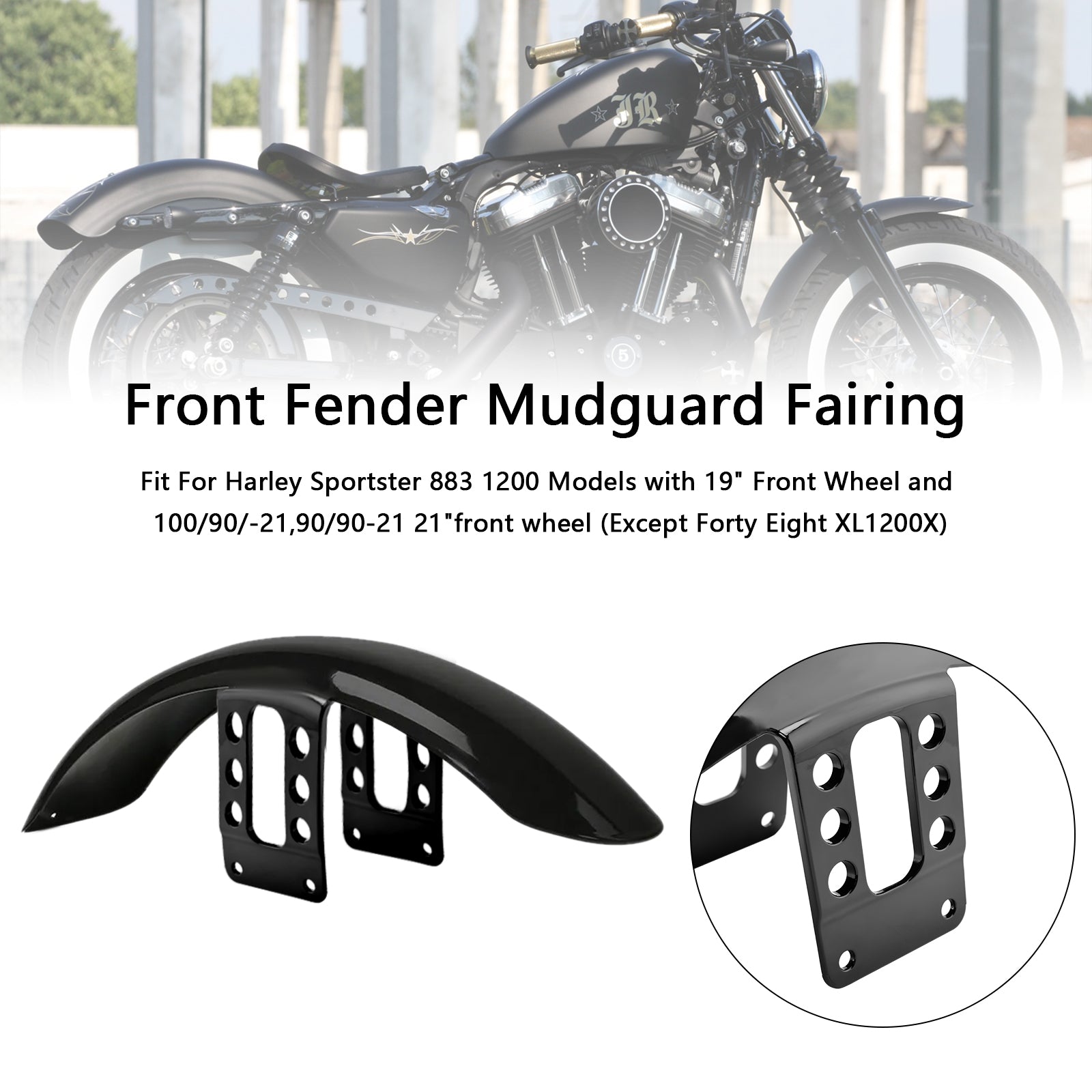 1988-Up Sportster 883 1200 High Front Fender Mudguard Fairing