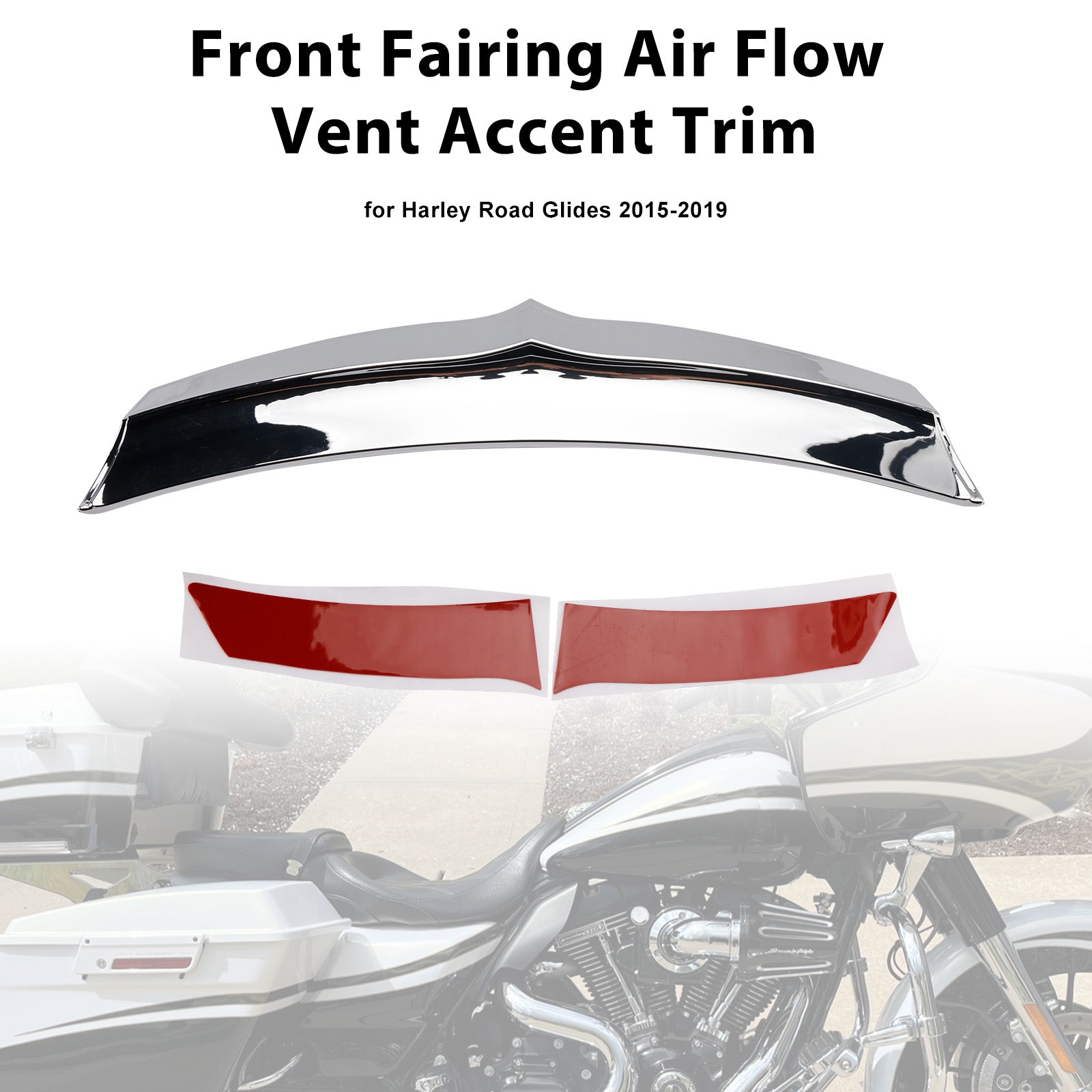 Front Fairing Air Flow Vent Accent Trim For Road Glide FLTRX 2015-Up