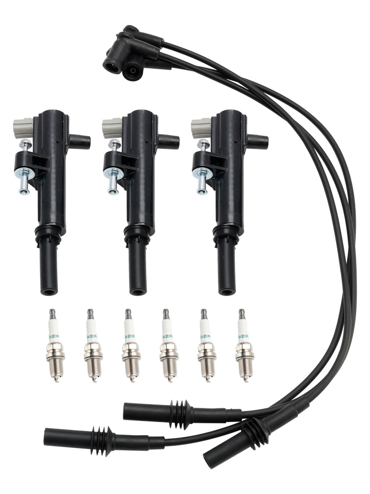 3x Ignition Coil+6x Spark Plug+3x Wire UF640 For Jeep Liberty 3.7L V6