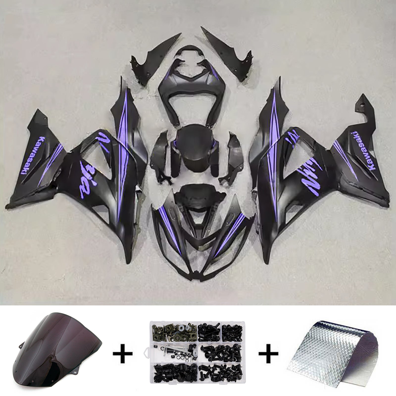 Injection Fairing Kit Bodywork Plastic ABS fit For Kawasaki ZX6R 636 2013-2018