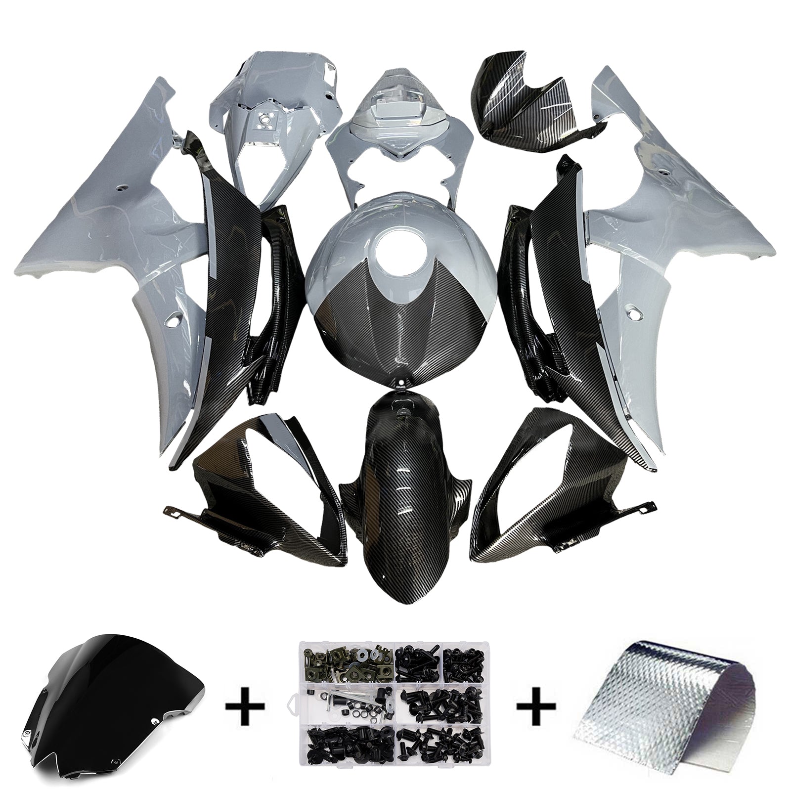 Kit de carénage d'injection carrosserie plastique ABS pour Yamaha YZFR6 YZF-R6 2008-2016