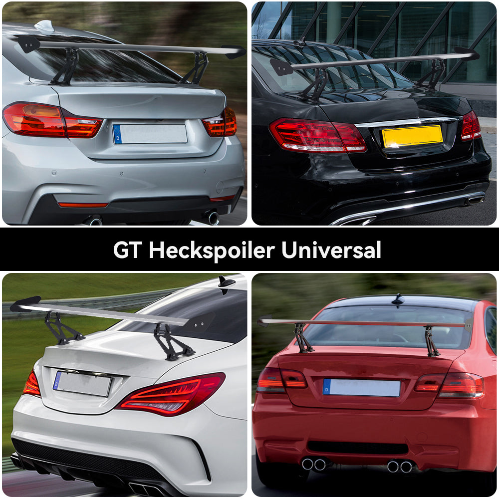 Universal Sedan Aluminum GT Rear Trunk Wing Racing Spoiler Silver #E1 Generic