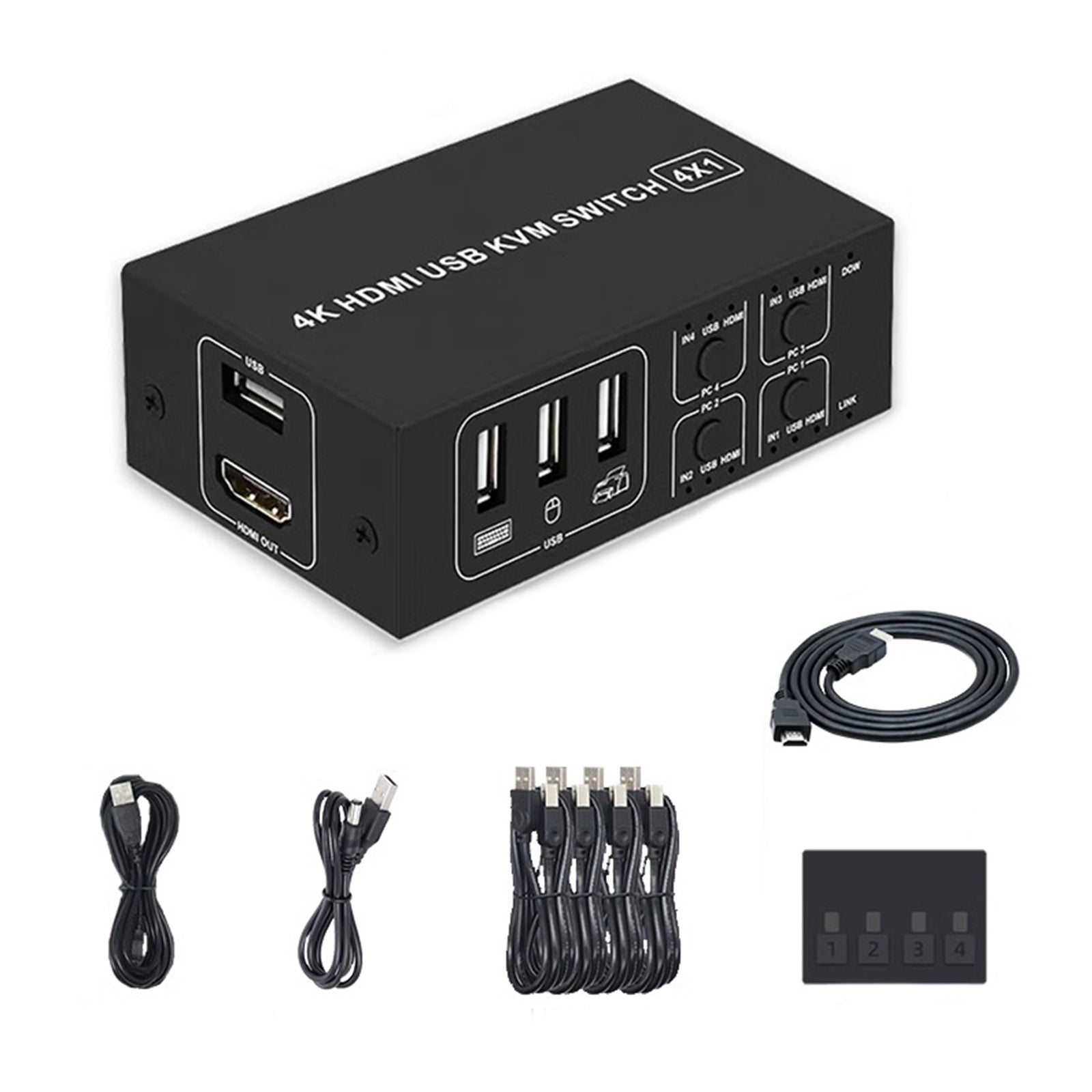 HDMI KVM Switch four-to-one Channel Converter Supports BLKVM PIKVM