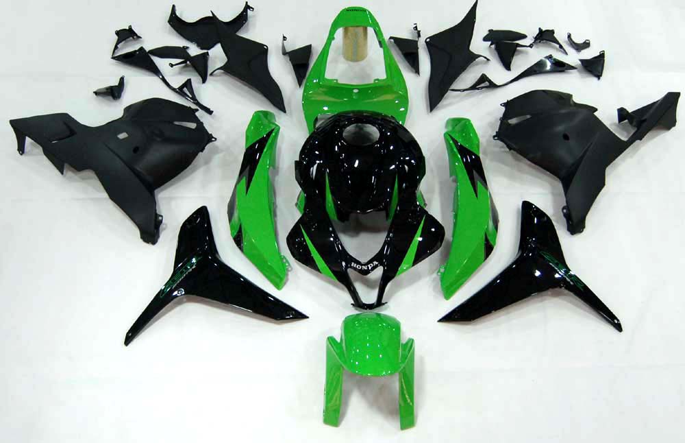 2009-2012 Honda CBR 600 RR Green & Black CBR Racing Fairings Generic