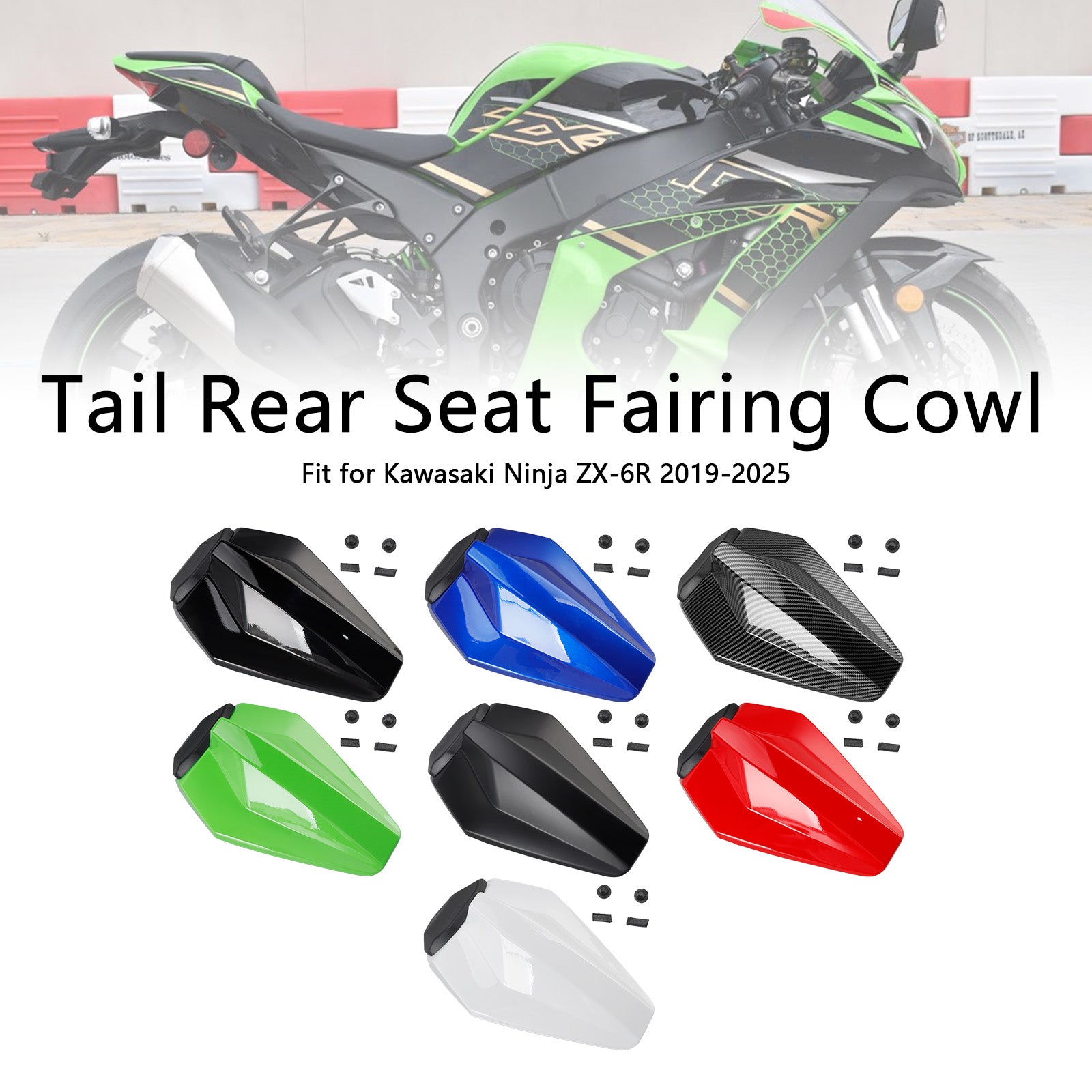 2019-2025 Kawasaki ZX6R ZX-6R Racing tail Baksätes kåpa