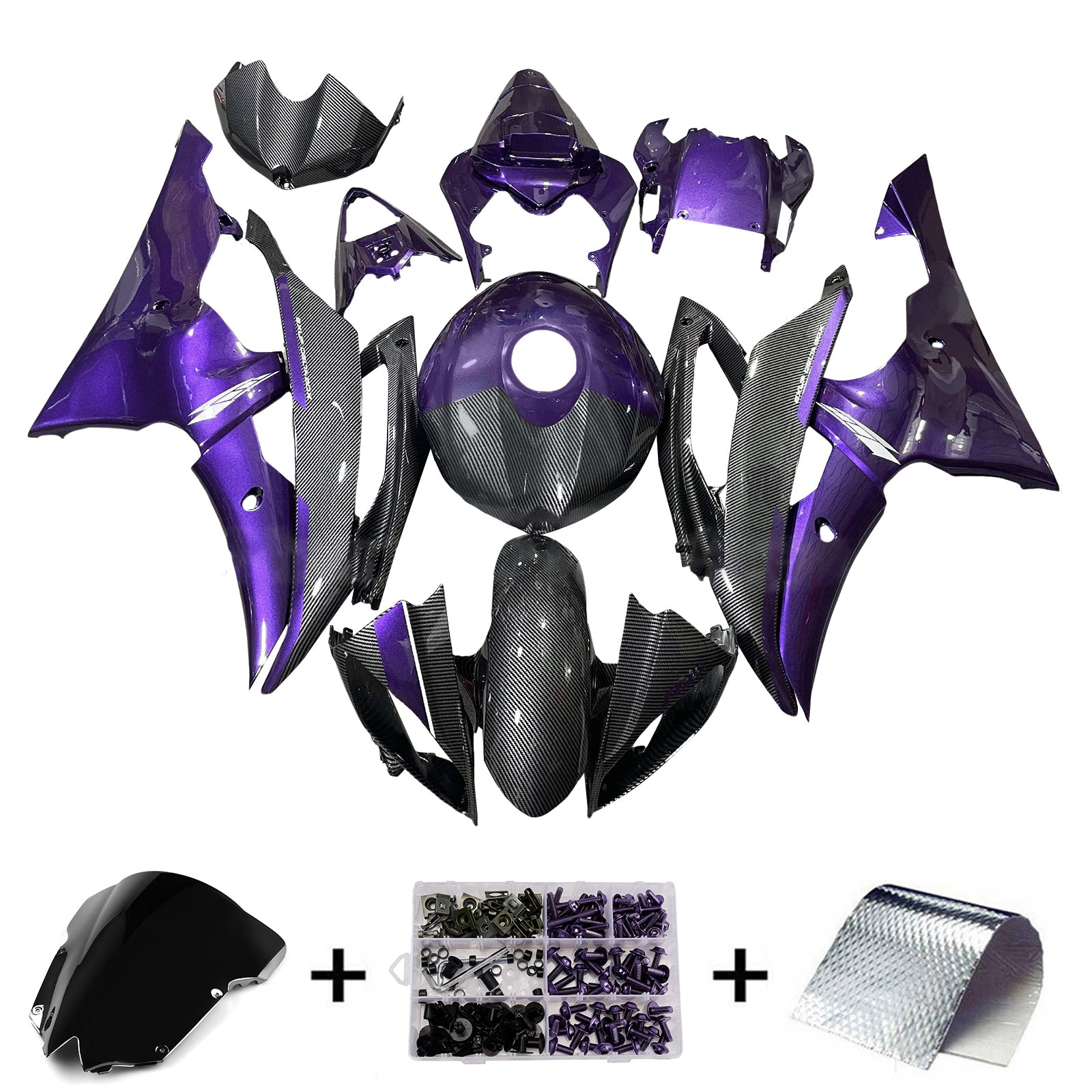 Injection Fairing Kit Bodywork Plastic ABS For Yamaha YZFR6 YZF-R6 2008-2016