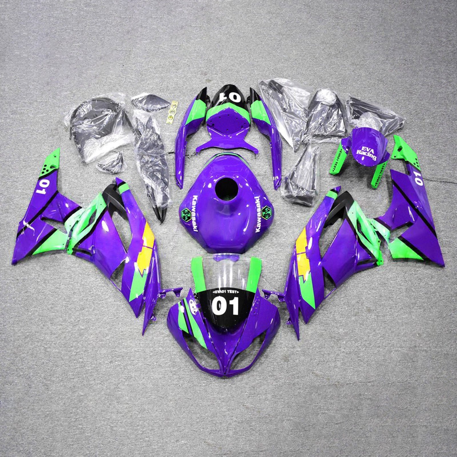 Kit carena iniezione carrozzeria in plastica ABS adatta per Kawasaki ZX6R 636 2009-2012