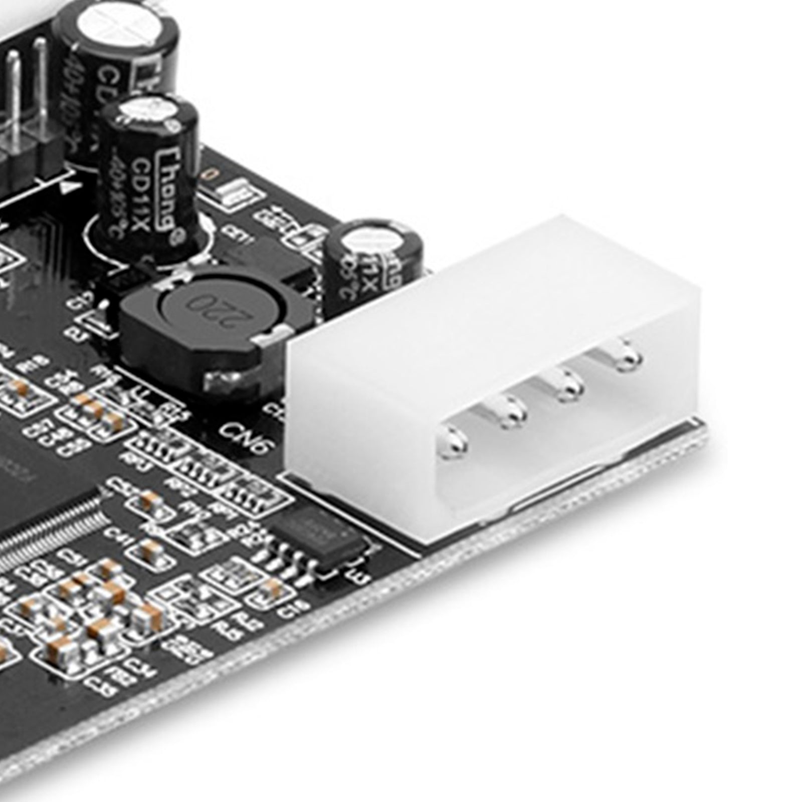 Hub 2.0 PCIe til USB 2.0 Expansion Card Moschip Adapter Card 4pin strømforsyning