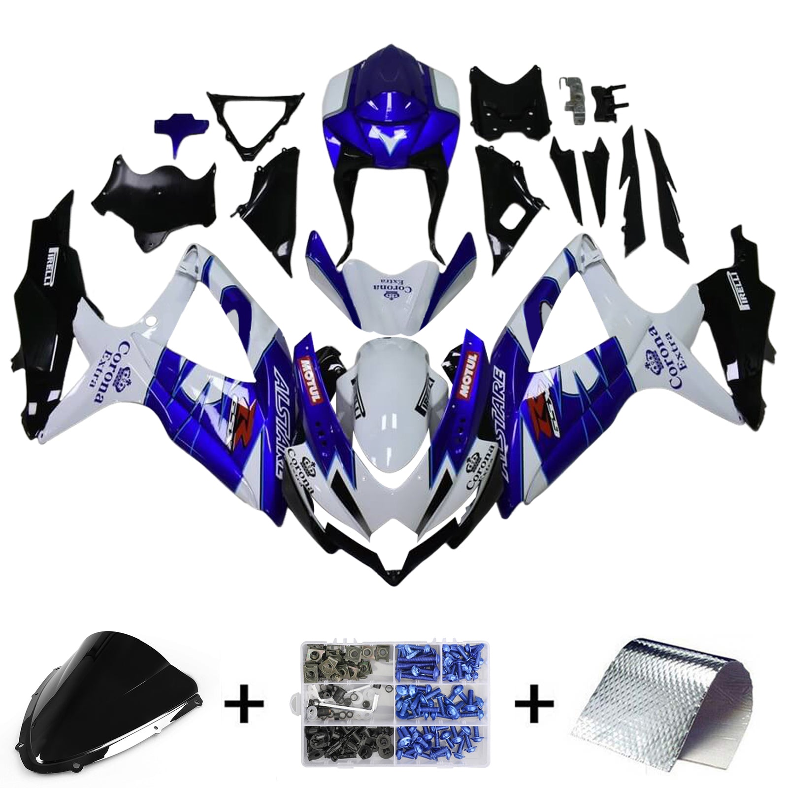 2008-2010 Suzuki GSXR 600/750 K8 Injection Fairing Kit Bodywork Plastic ABS