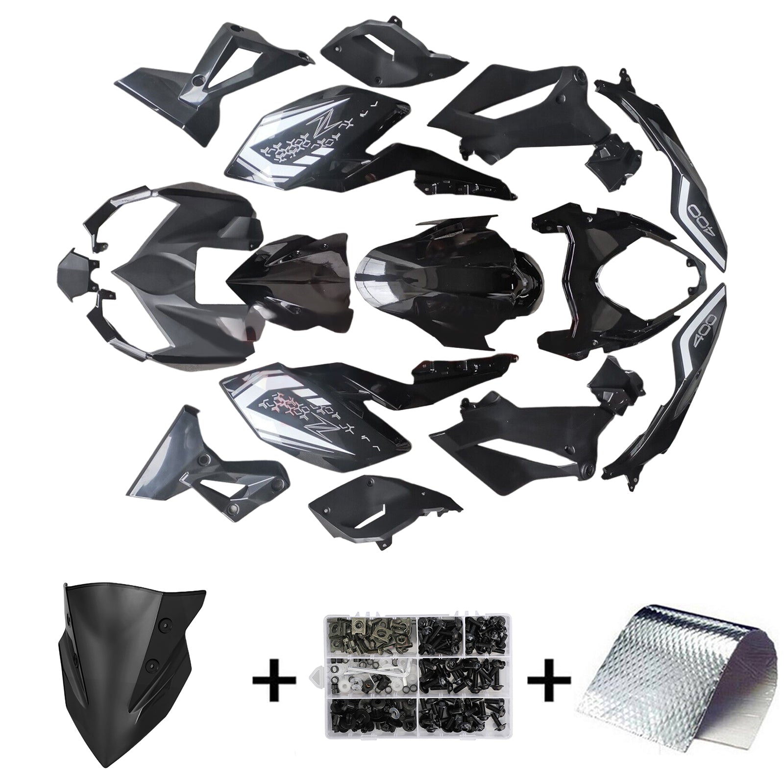 2018-2024 Kawasaki Z400 Amotopart Injection Fairing Kit Bodywork Plastic ABS #101