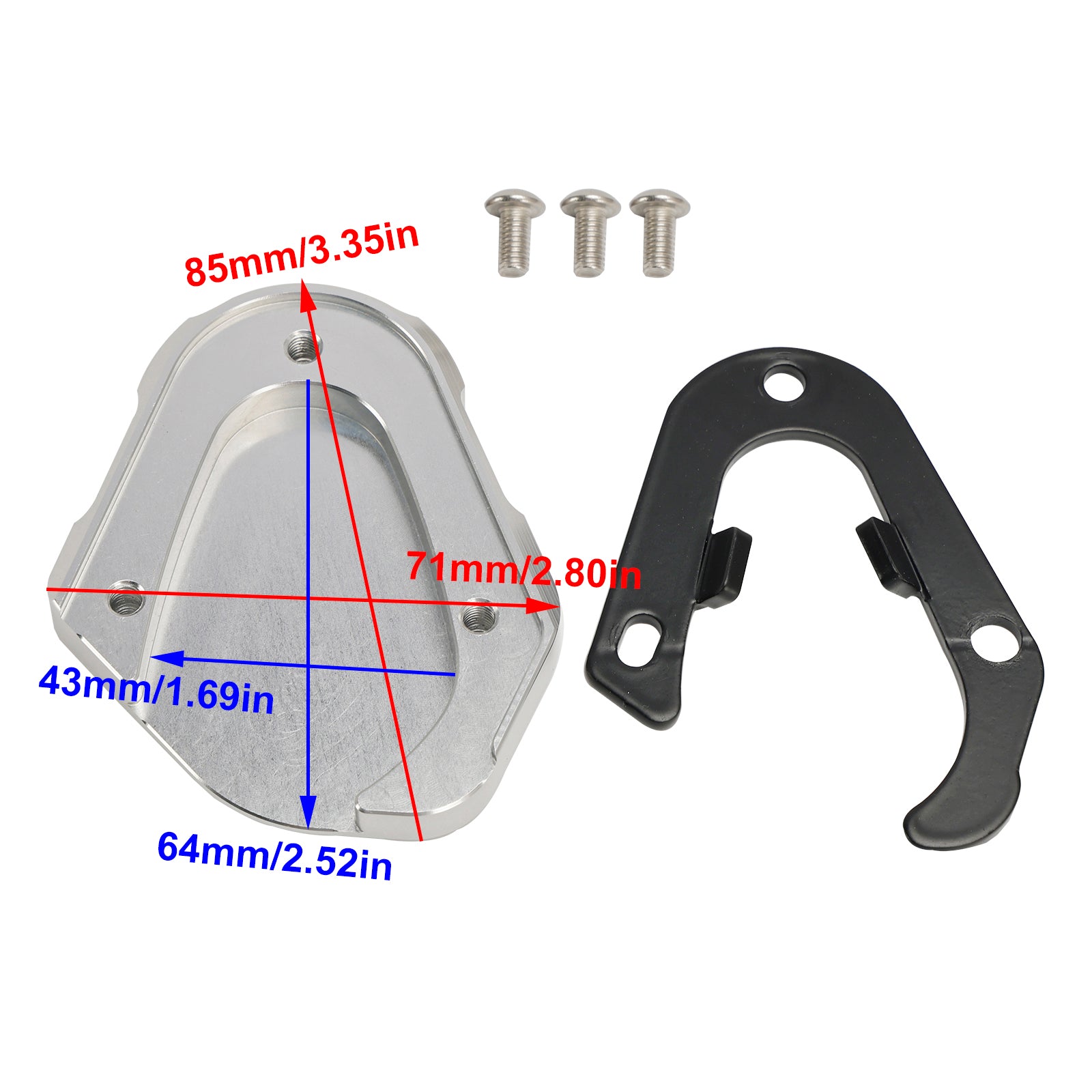 Plaque d'agrandissement de béquille adaptée au Scrambler 1200 XC/XE Tiger 1200 GT 22-23