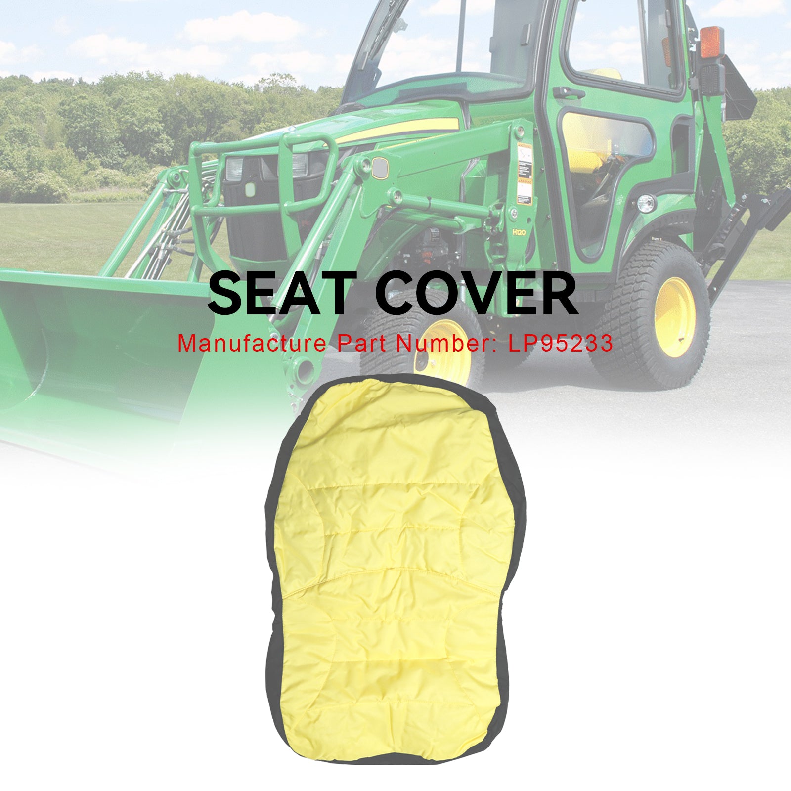 18" Compact Utility Tractor Seat Cover LP95233 Fit John Deere Large