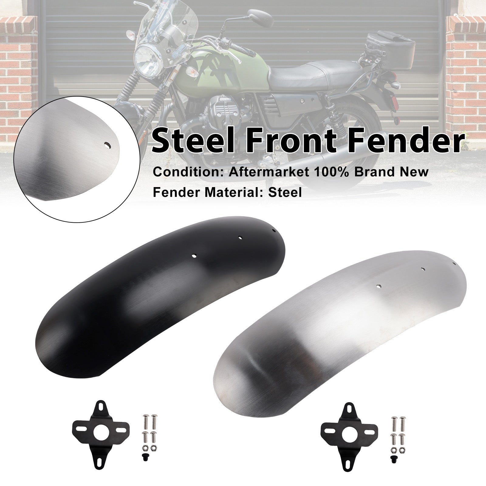 2017-2025 For MOTO GUZZI V7 Milano/Carbon/Rough Steel Front Fender Mudguard