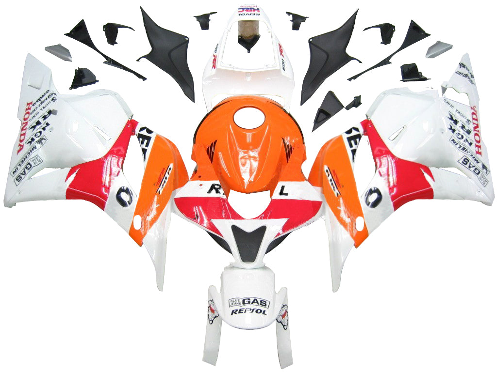 2009-2012 Honda CBR 600 RR Orange & White Repsol Racing Fairings Generic