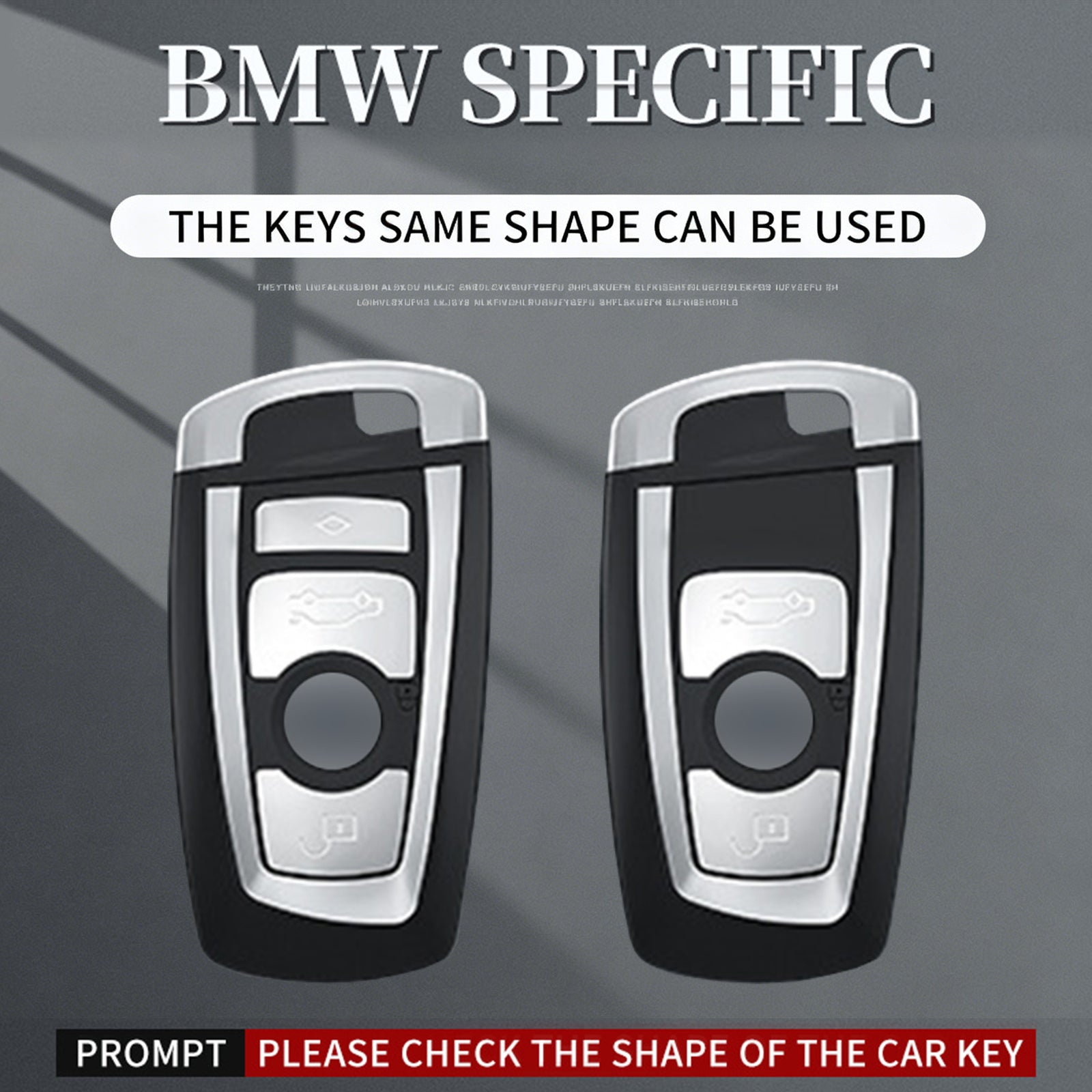 Aluminum Alloy TPU Silvery Car Key Case Cover With Buckle For Ford