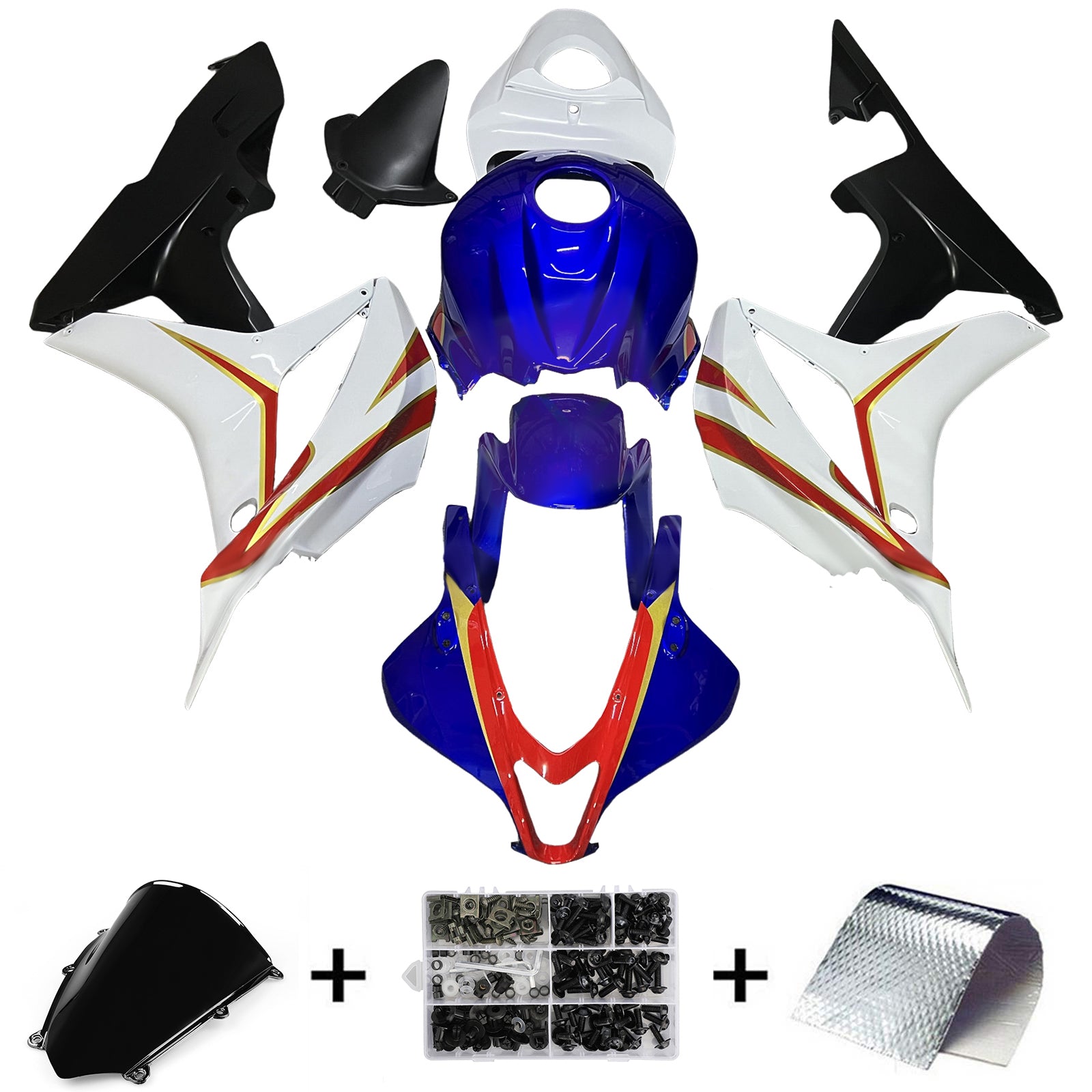 Injektionsmässa Kit Bodywork Plastic ABS för Honda CBR600RR 2007-2008 F5