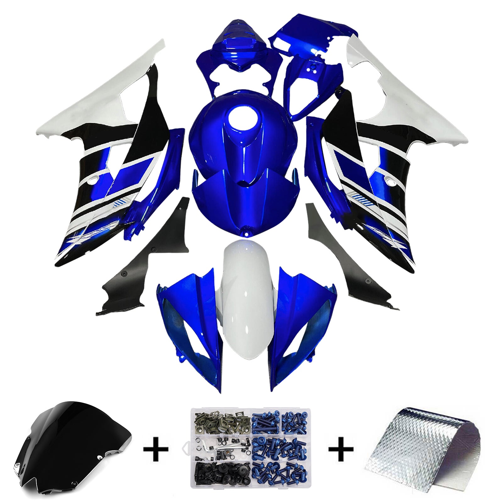 Kit de carénage d'injection carrosserie plastique ABS pour Yamaha YZFR6 YZF-R6 2008-2016