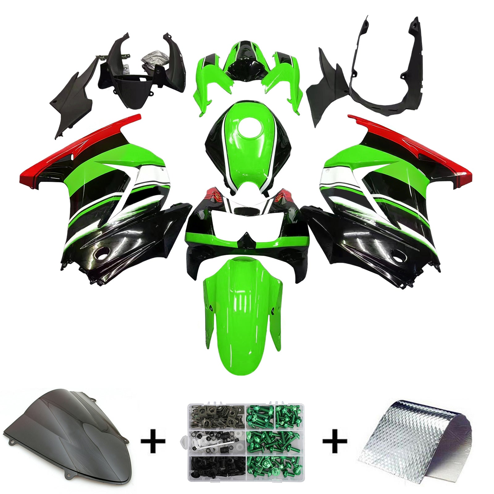 Injection Fairing Kit Bodywork Plastic ABS fit For Kawasaki EX250 Ninja250R 2008-2012