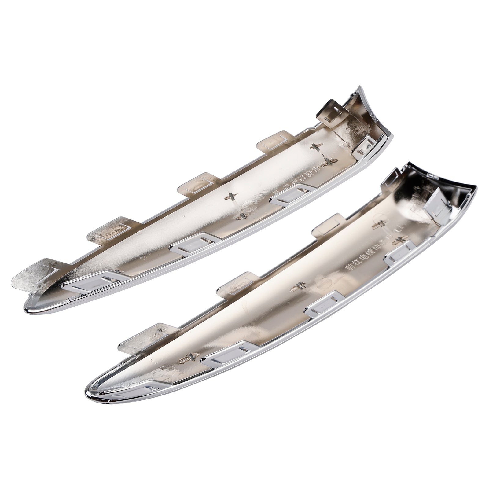 2015.08-2020 Fiat 500 Lounge Left & Right Front Bumper Moulding Chrome