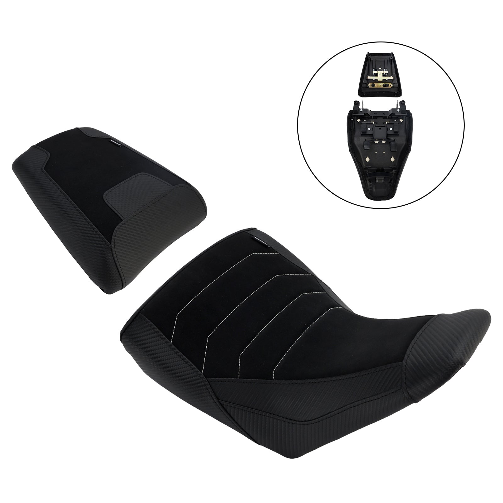 Lower Front&Rear Driver Seat Pillion Black Fits For Suzuki V-Strom Dl1050 23+