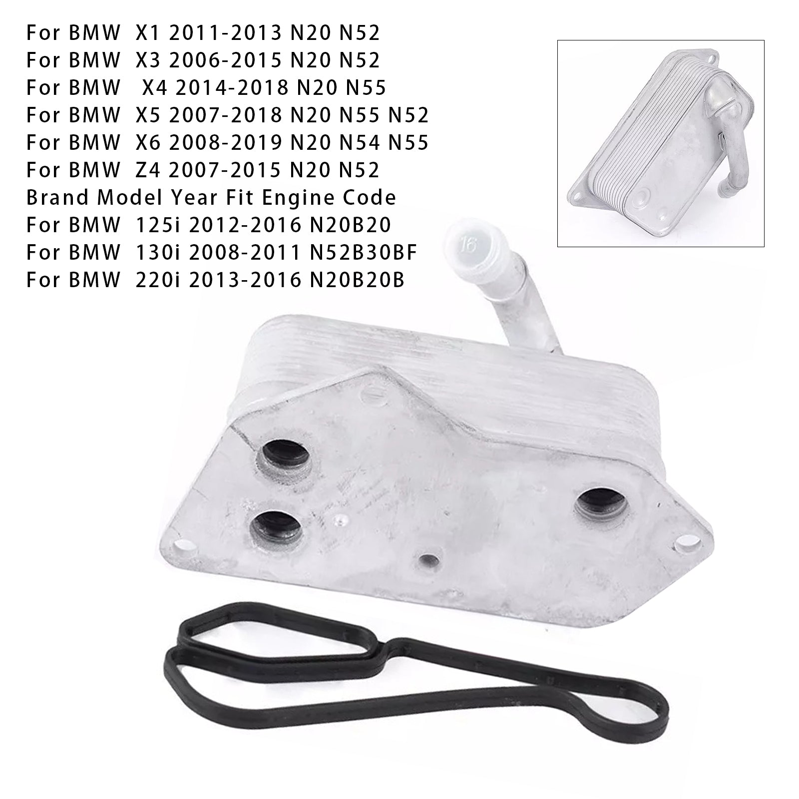 Engine Oil Cooler 11427525333 For BMW N20 N55 N52 1 2 3 5 6 7 X3 X5 Z4