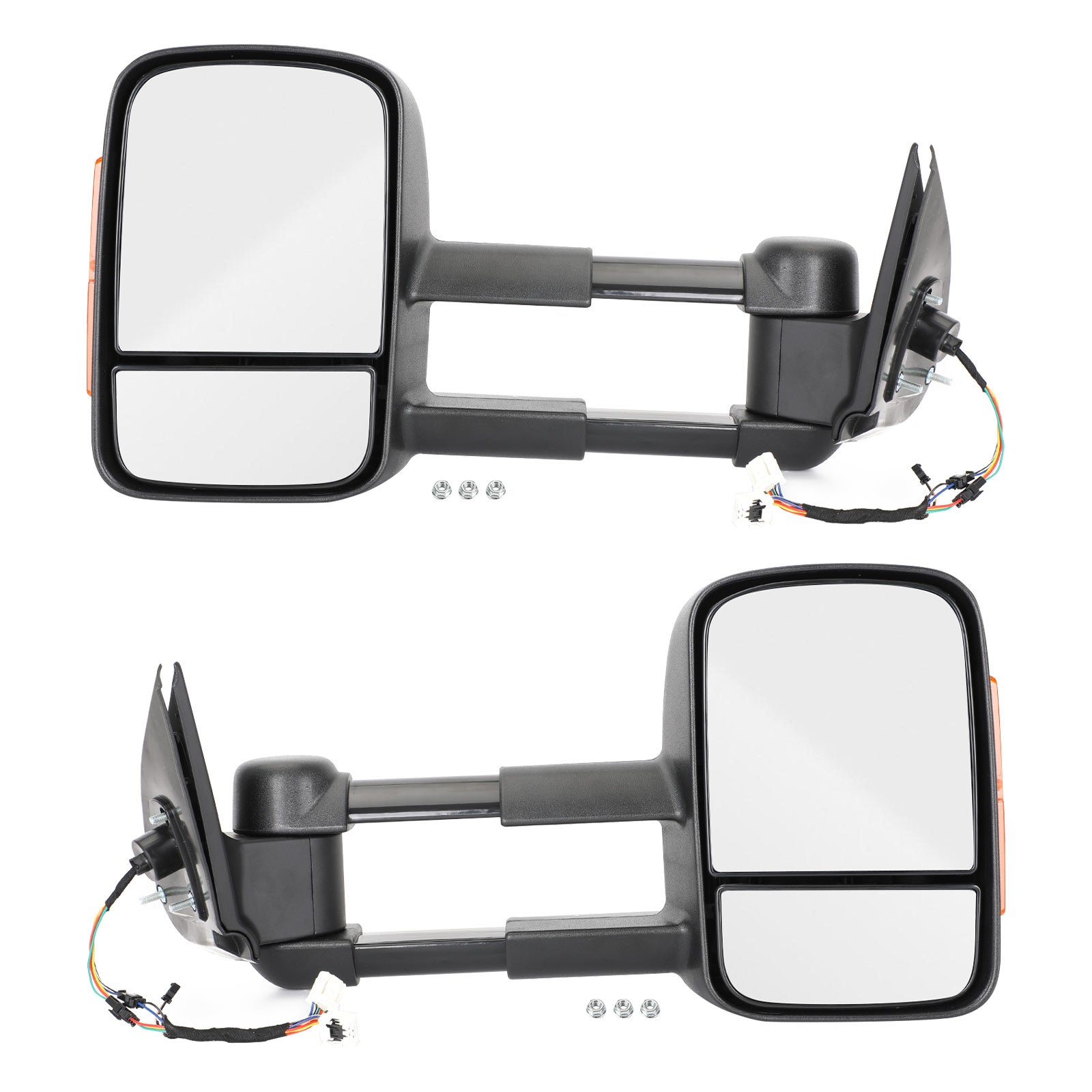 2015+ Pair Mitsubishi Triton Electric Extendable Towing Mirrors for Black