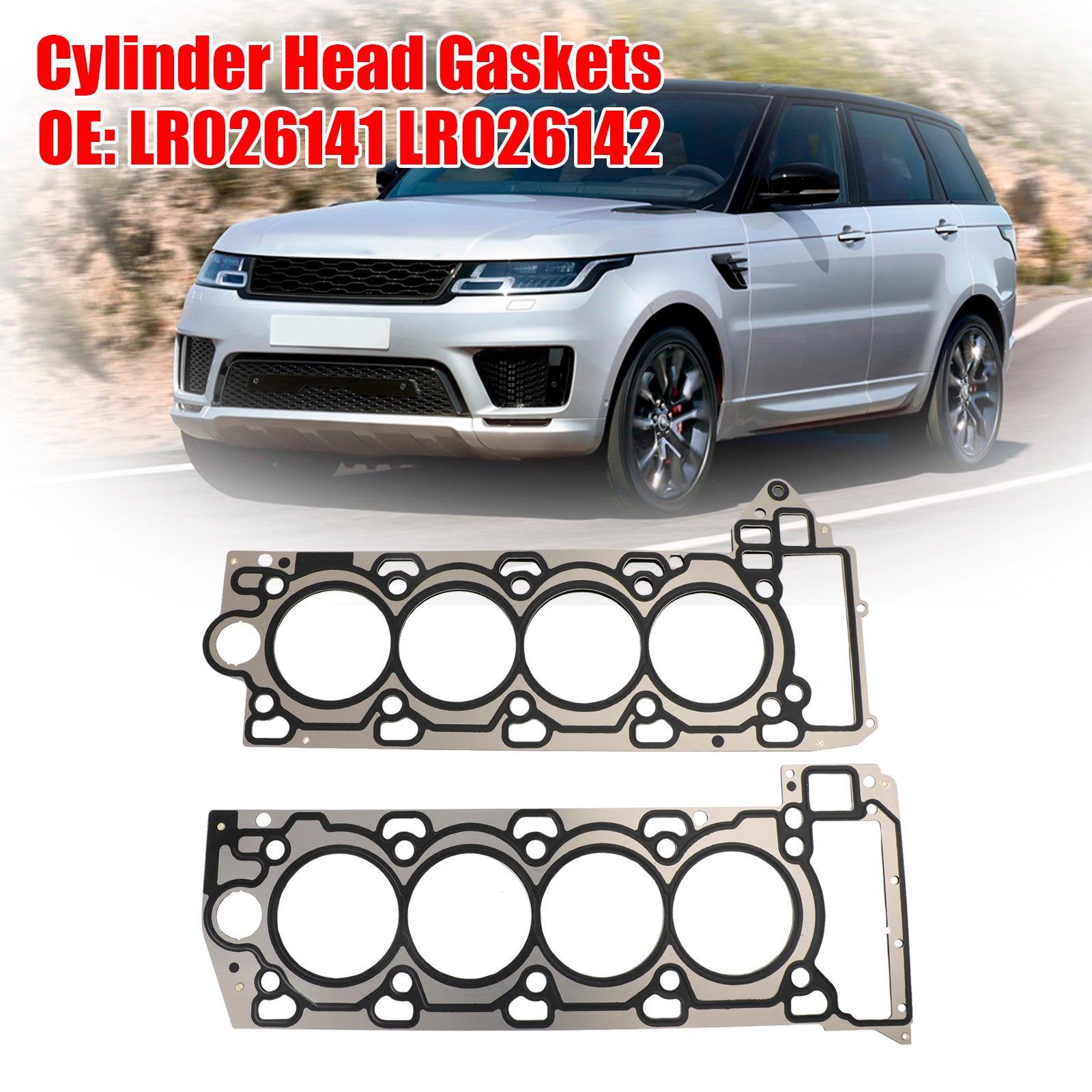 1 Pair Engine Cylinder Head Gaskets for Land Rover Jaguar 5.0L LR026141 LR026142