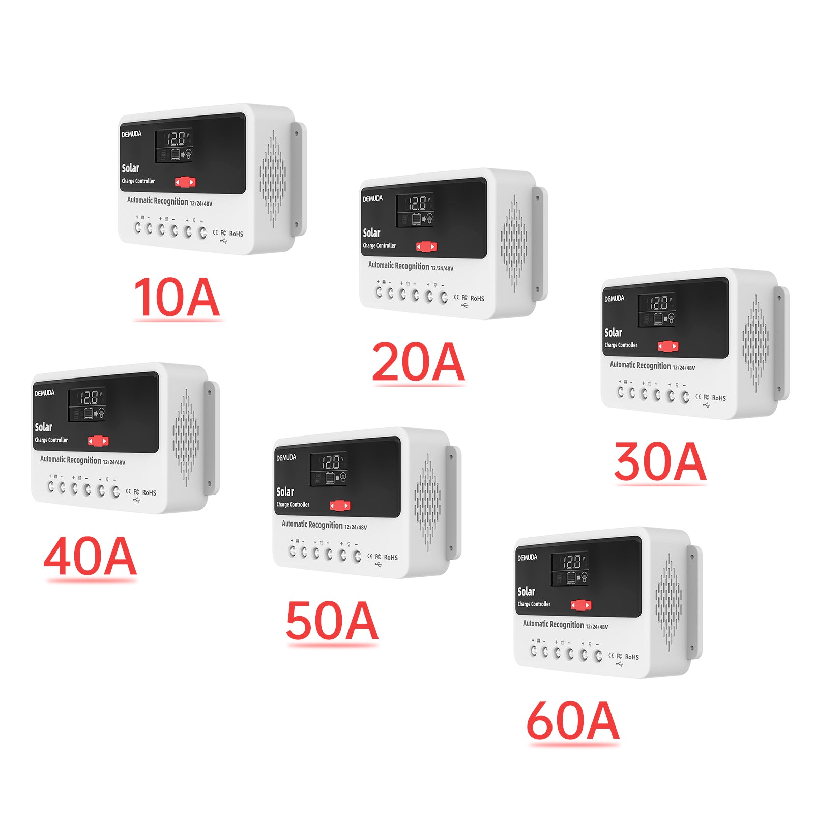 12v24v48v 10a-60a PWM Solar Controller