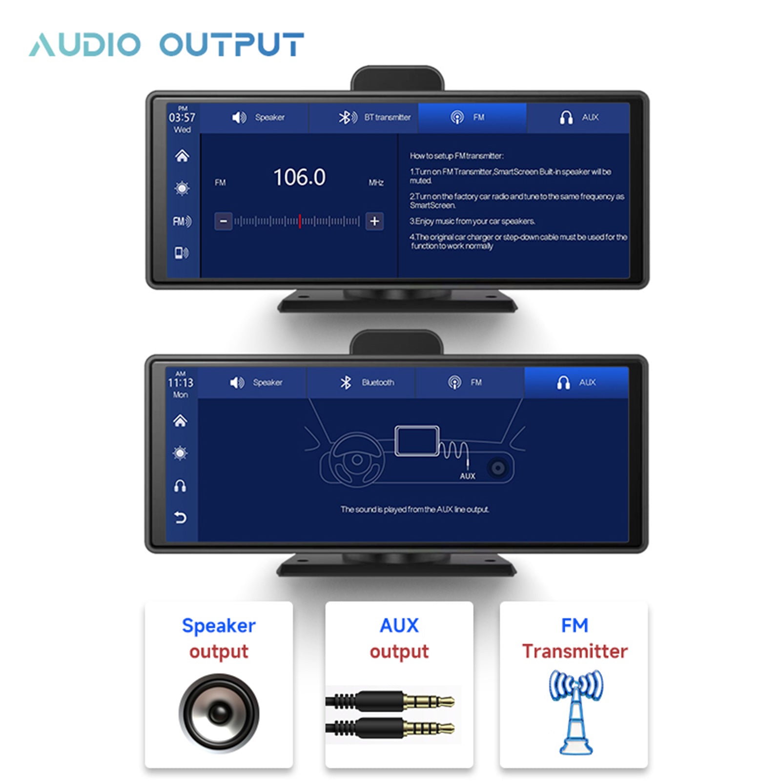 10.26 Inch Smart Screen DVR NTSC Format Monitor for RV Truck Bus + Backup Camera