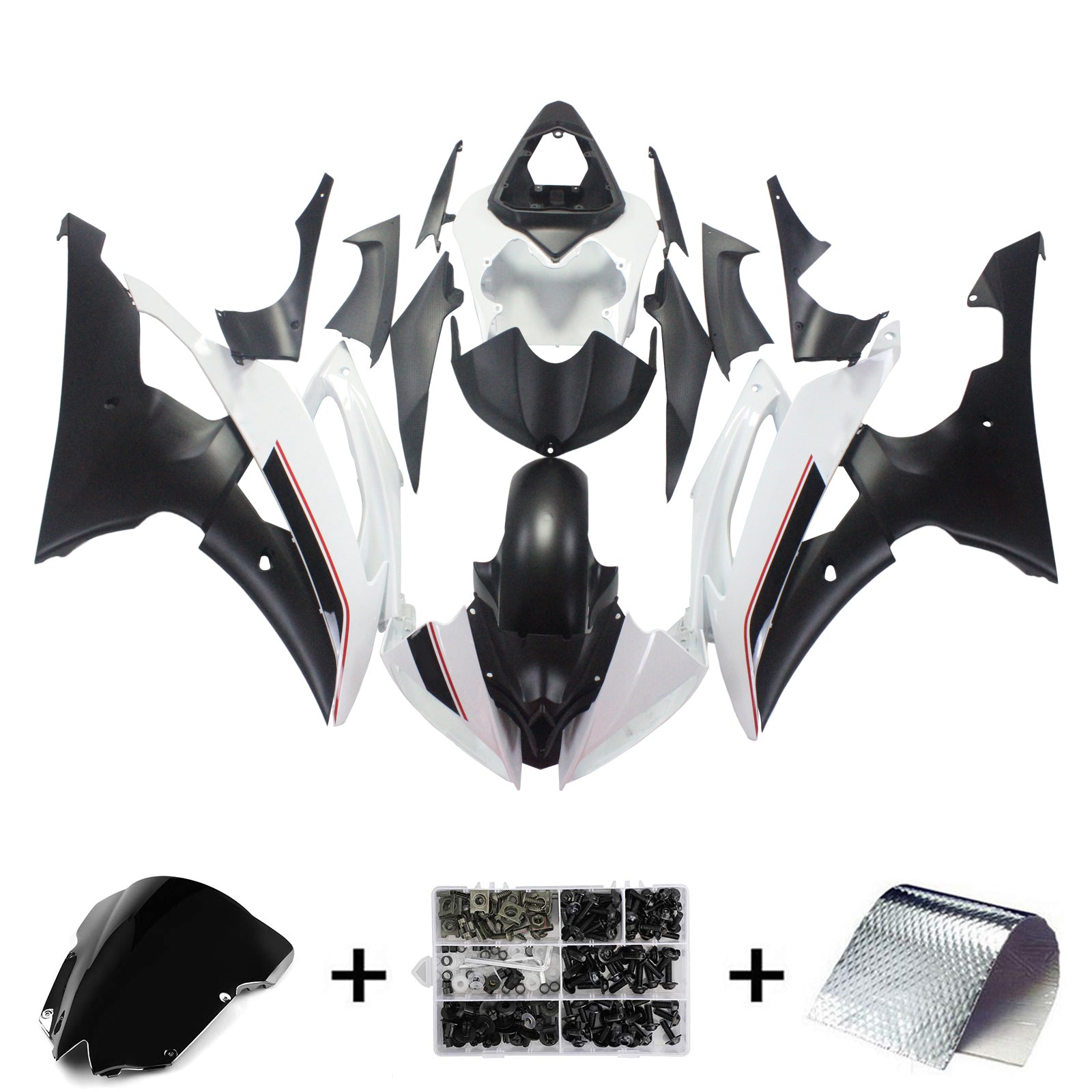 Injection Fairing Kit Bodywork Plastic ABS fit For Yamaha YZF 600 R6 2008-2016