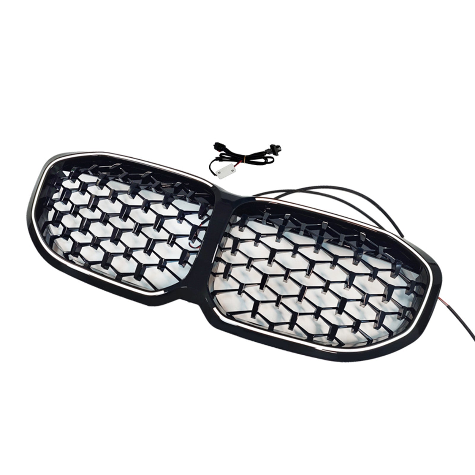 Diamond Front Kidney Grill Grille Fit BMW 1 Series F40 2019-2024 Gloss Black