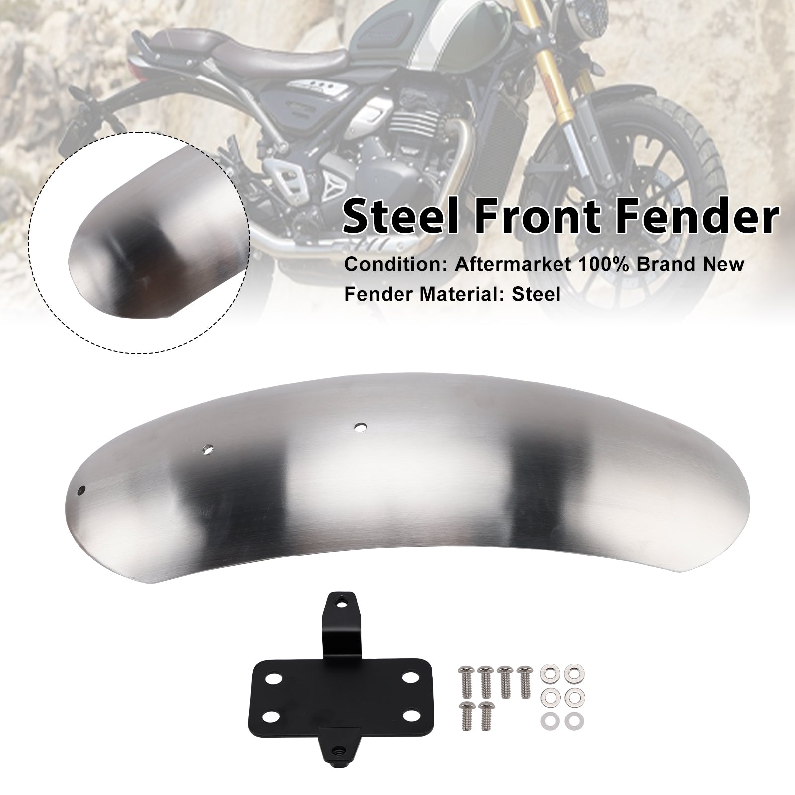 2023-2025 Scrambler 400X stalen voorspatbordspatbord