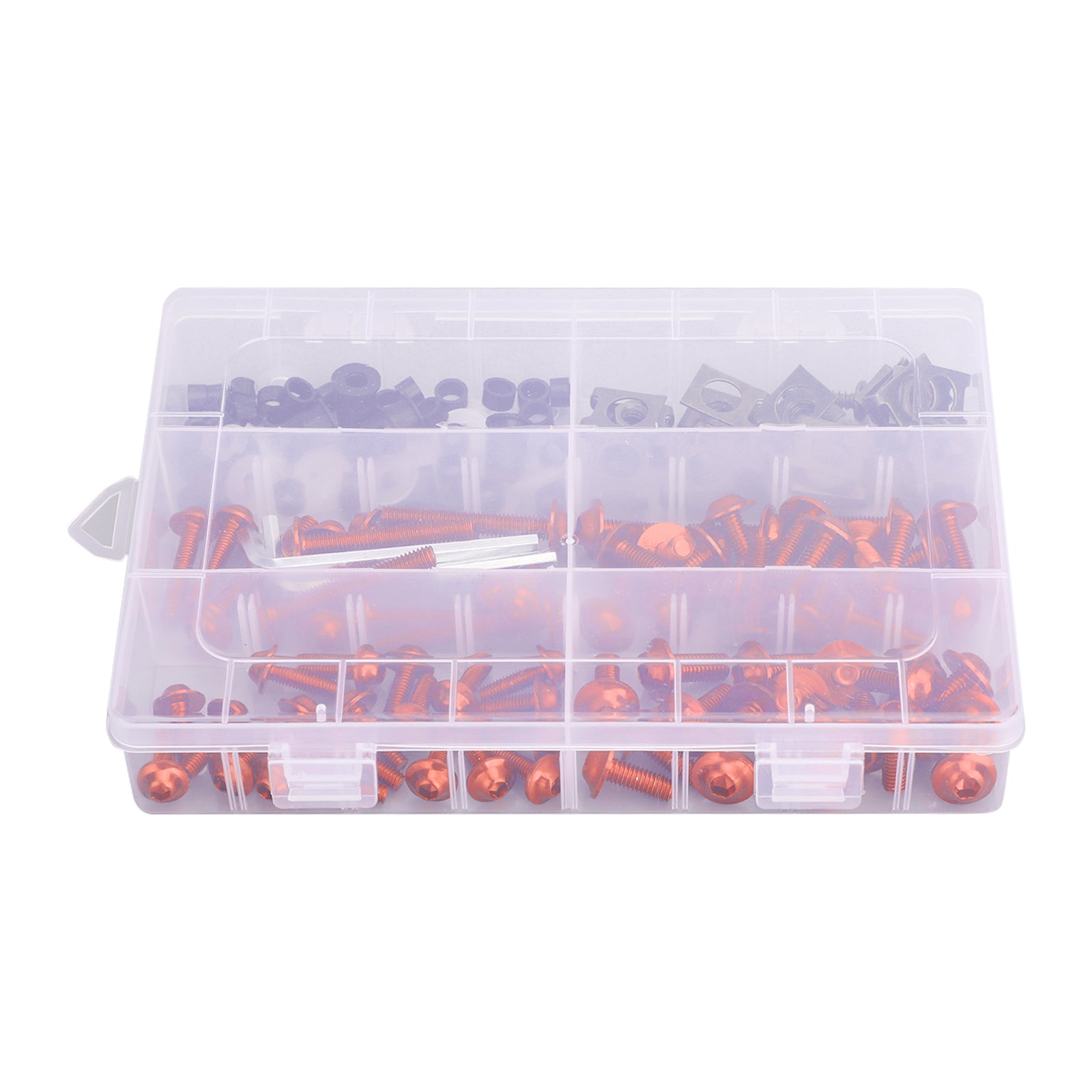 Kit de boulons de carénage pour motos de sport, 177 pièces, vis de fixation M5/M6 Orange