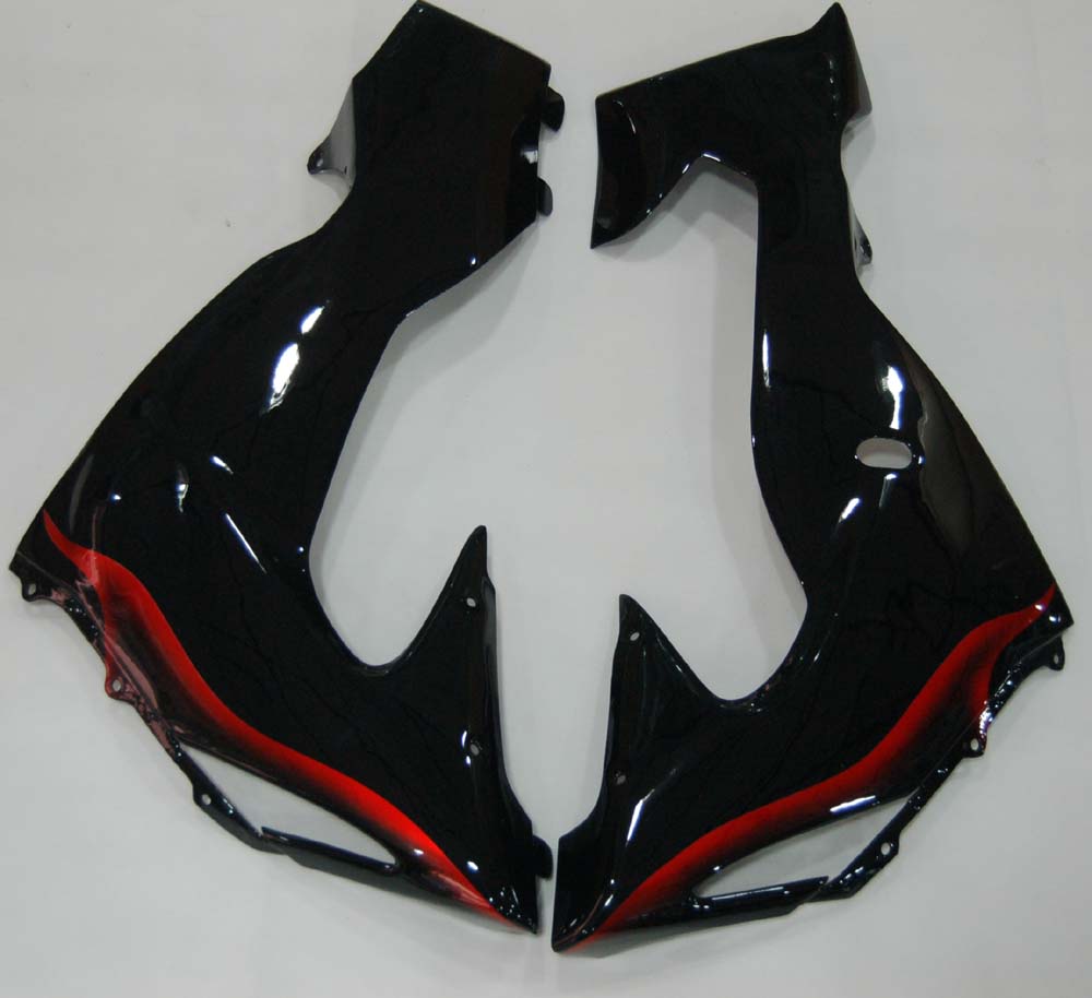 2006-2007 Kawasaki ZX 10R Black & Red Flame Racing Fairings Generic