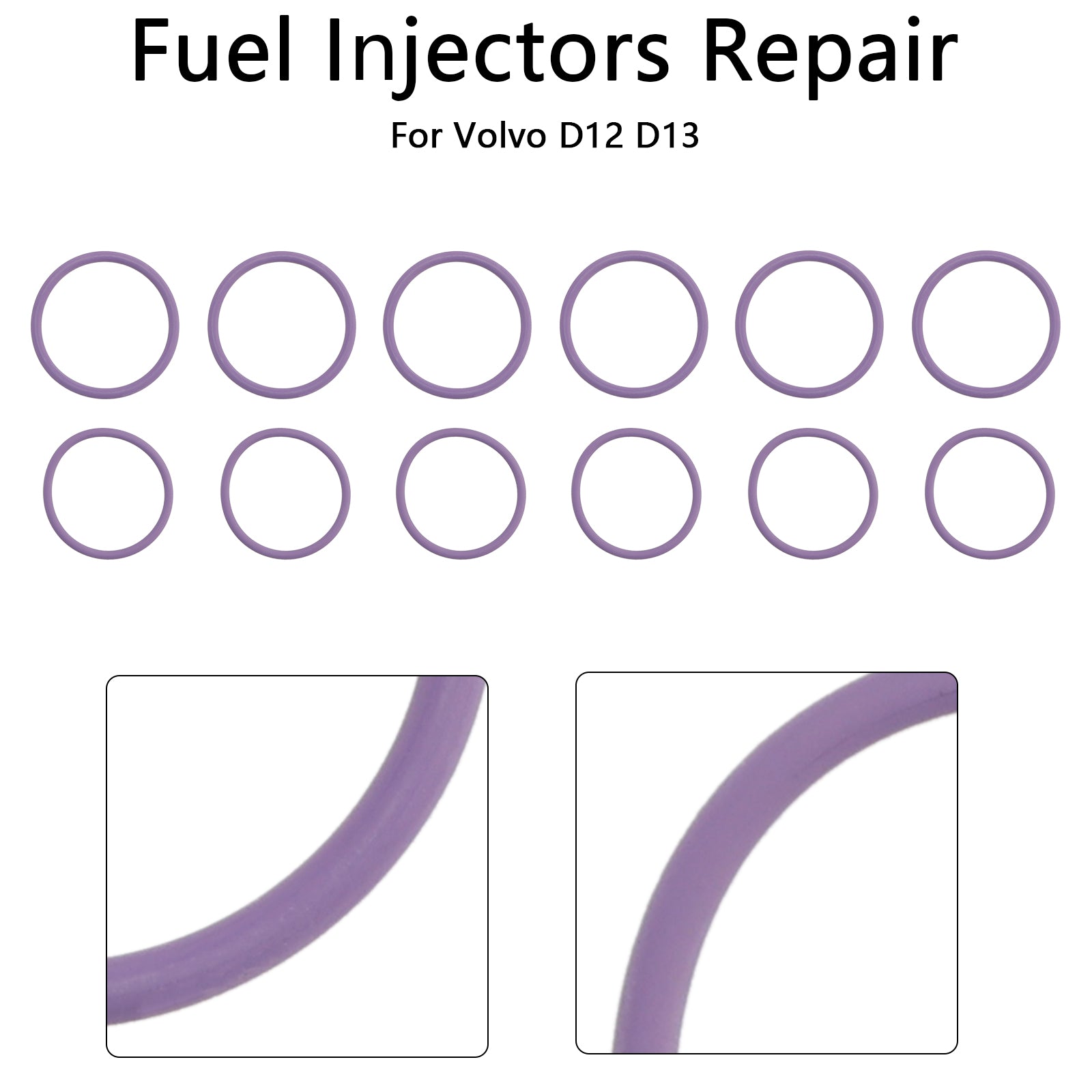 Volvo D12 / D13 External 6PCS Fuel Injectors Seal O-Ring 20517502 Kit