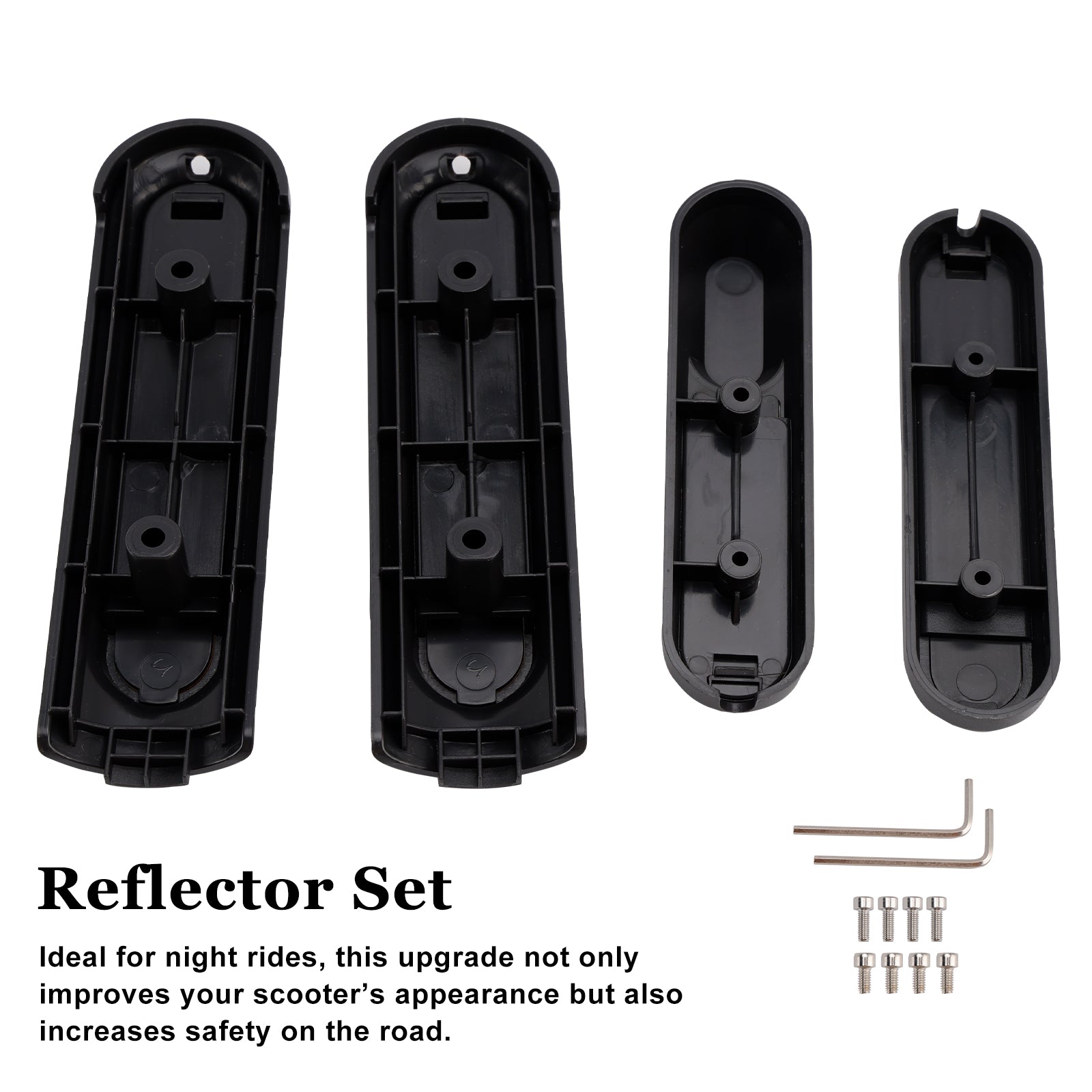 Conjunto de 4 tampas laterais de scooter com refletor traseiro para Xiaomi 4 Pro (1ª geração)